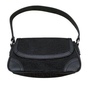 Liz Claiborne Vintage Black Monogram Shoulder Bag One Size